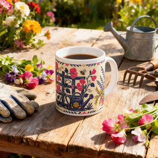 Tuinvolkskunst Lino Snijwerk Tralie Cottage Grote Koffiekop