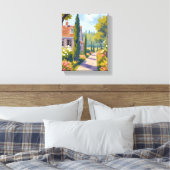 tuinwandeling | Olieverfschilderij Bloemenpad Canvas Afdruk (Insitu (Slaapkamer))