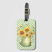 Tuinwater kan zonnebloemen bagagelabel (Voorkant (verticaal))