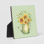 Tuinwater kan zonnebloemen fotoplaat (Voorkant)