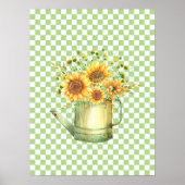 Tuinwater kan zonnebloemen poster (Voorkant)