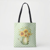 Tuinwater kan zonnebloemen tote bag (Voorkant)