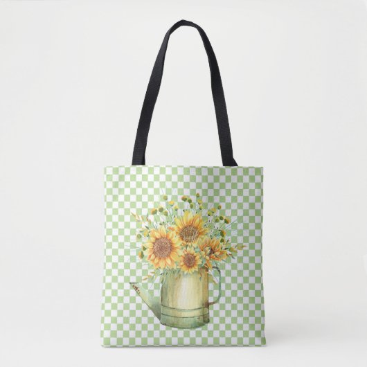 Tuinwater kan zonnebloemen tote bag (Voorkant)