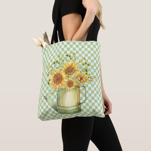 Tuinwater kan zonnebloemen tote bag (Dichtbij)
