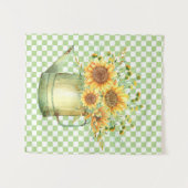 Tuinwater kan zonnebloemen wandkleed (Voorkant (horizontaal))