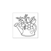 Tuinwater met bloemen 2 rubberstempel (Afrduk)