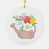 Tuinwater met bloemen keramisch ornament (Voorkant)