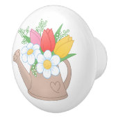 Tuinwater met bloemen keramische knop (Rechts)