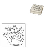 Tuinwater met bloemen rubberstempel (Gestempeld)
