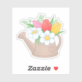 Tuinwater met bloemen sticker