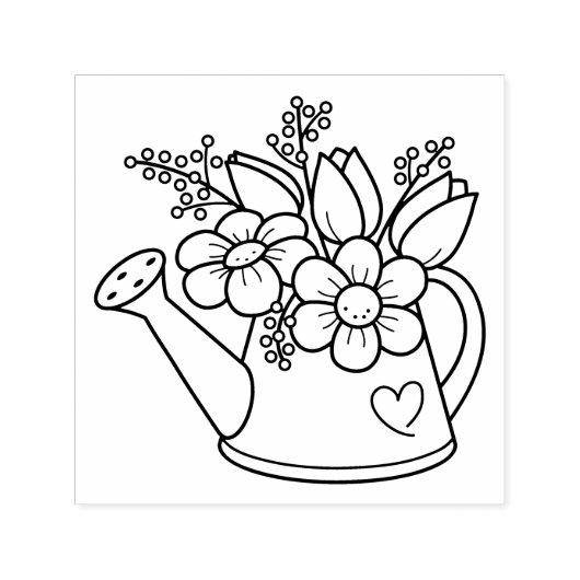 Tuinwater met bloemen  zelfinktende stempel (Design)