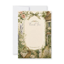 Tuinwatercolor Bedanktkaart Cottage Stijl