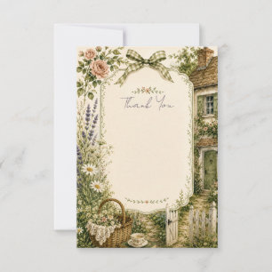 Tuinwatercolor Bedanktkaart Cottage Stijl Bedankkaart
