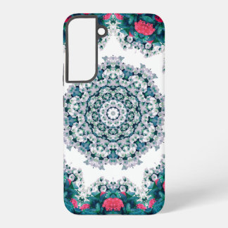 Tuinwaterfontein Rode Bloemen Mandala-ontwerp Samsung Galaxy Hoesje