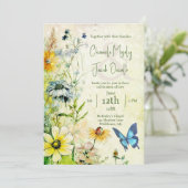 Tuinweide Boho Wilde Bloemen Bruiloft Kaart (Staand voorkant)