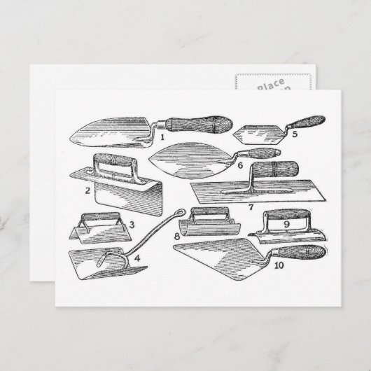  tuinwerktuigen briefkaart (Voorkant / Achterkant)