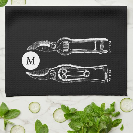  tuinwerktuigen Monogram B K Handdoek (Gevouwen)