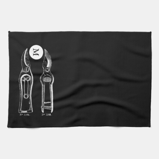  tuinwerktuigen Monogram B K Handdoek (Horizontaal)