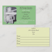 tuinwerktuigen voor het schilderen van tuinbouwwer visitekaartje (Voorkant / Achterkant)