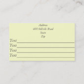 tuinwerktuigen voor het schilderen van tuinbouwwer visitekaartje (Achterkant)