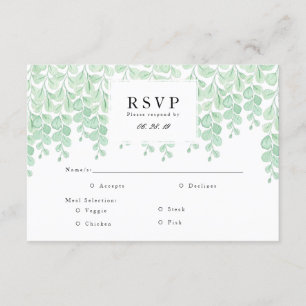 Tuinwijnstokken Waterverf RSVP-kaart RSVP Kaartje