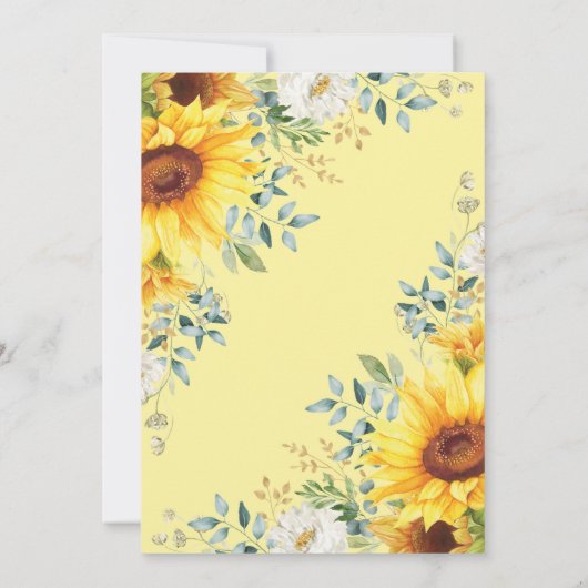 Tuinzonnebloemen Elefant Neutraal Baby shower Kaart (Achterkant)