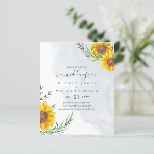 Tuinzonnebloemen Paars Rustic Boho Wedding (Staand voorkant)