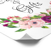 Tuiteer & Marsala Bloem Bruidsfeest Kaarten & Cade Poster (Hoek)