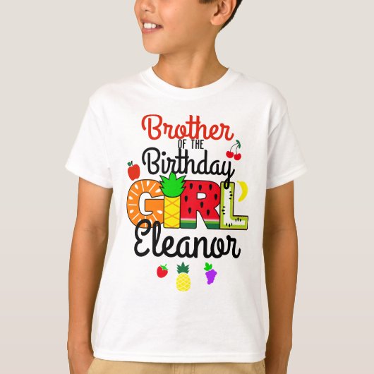 Tuitti Fruity Brother of the Birthday Girl T-shirt (Voorkant)