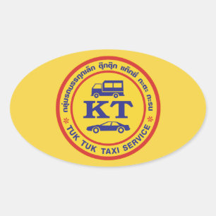 Tuk Tuk Taxi Service Sign, Thailand Ovale Sticker