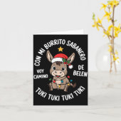 Tuki Tuki Santa Hat Spanish Mexican Christmas Swea Kaart (Gele Bloem)
