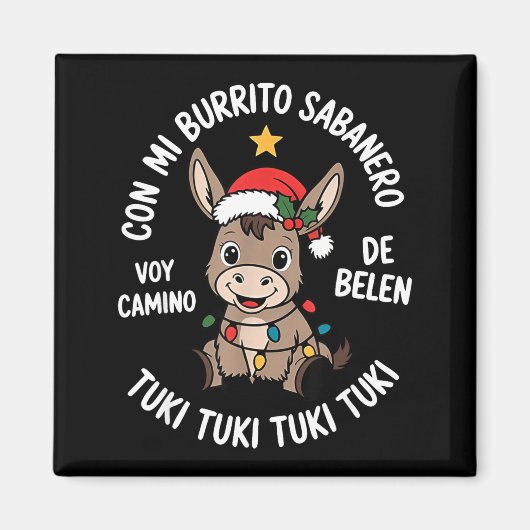 Tuki Tuki Santa Hat Spanish Mexican Christmas Swea Magneet (Voorkant)