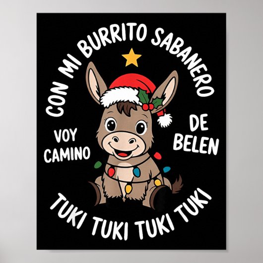 Tuki Tuki Santa Hat Spanish Mexican Christmas Swea Poster (Voorkant)