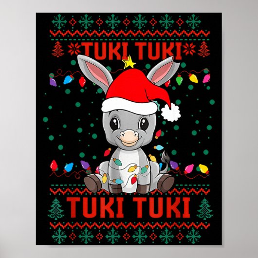 Tuki Tuki Santa Hat Spanish Mexican Christmas Swea Poster (Voorkant)