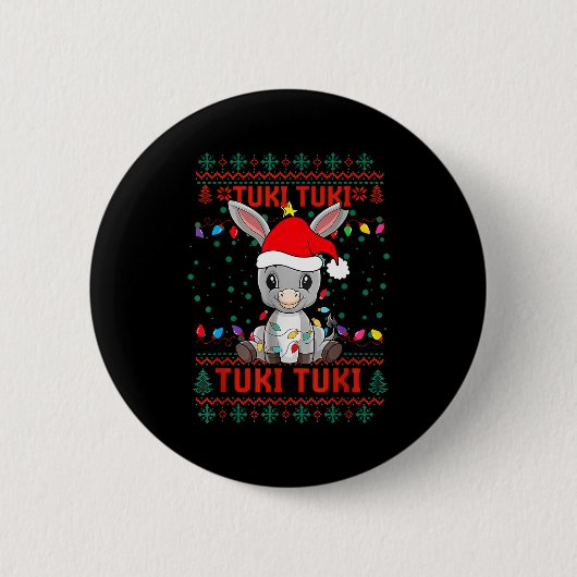 Tuki Tuki Santa Hat Spanish Mexican Christmas Swea Ronde Button 5,7 Cm (Voorkant)