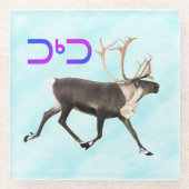 Tuktu - Cariou op sneeuw Glazen Onderzetter (Voorkant)