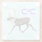 Tuktu - Cariou op sneeuw Glazen Onderzetter (Achterkant)