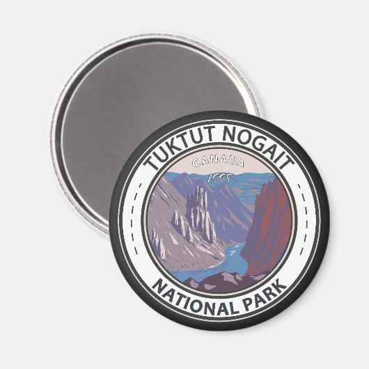 Tuktut Nogait National Park Canada Badge Magneet (Voorkant / Achterkant)