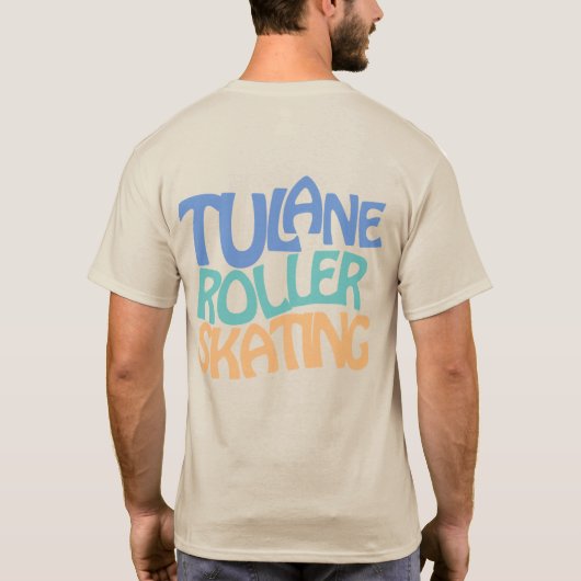 Tulane Roller Skating Tan Graphic T shirt (Achterkant)