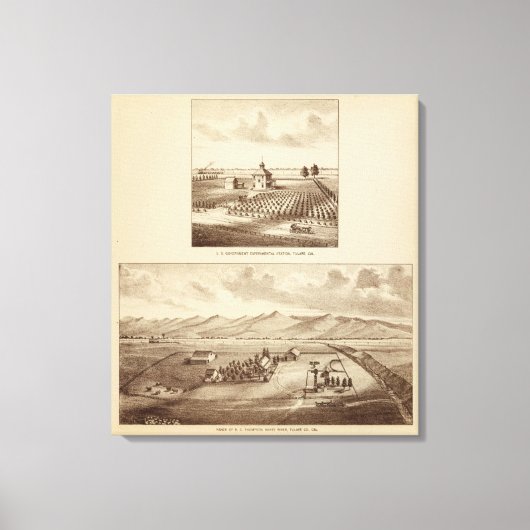 Tulare Co ranch, station Canvas Afdruk (Voorkant)