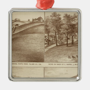 Tulare Co ranches, kantoren Metalen Ornament