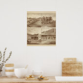 Tulare Co ranches, kantoren Poster (Keuken)