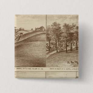 Tulare Co ranches, kantoren Vierkante Button 5,1 Cm