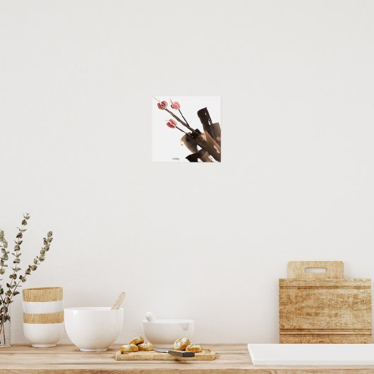 Tulieren drie kunstdrukken poster (Keuken)