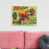 Tulip Apple Crate LabelYakima, WA Canvas Afdruk (Insitu (Woonkamer))