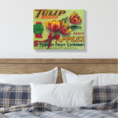 Tulip Apple Crate LabelYakima, WA Canvas Afdruk (Insitu (Slaapkamer))