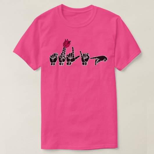 TULIP ASL Sign Language Design 1 T-shirt (Design voorkant)