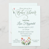 Tulip Baby shower Uitnodiging (Voorkant / Achterkant)