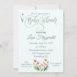 Tulip Baby shower Uitnodiging