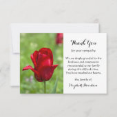 Tulip begrafenis flat dank u kaart (Voorkant)